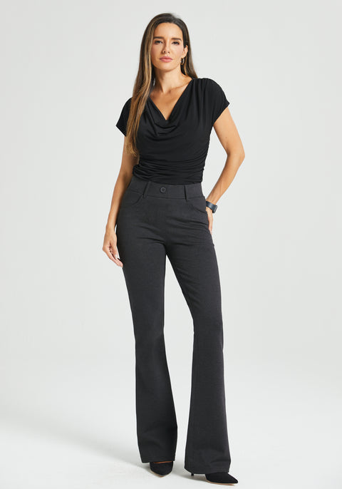 7-Pocket Dress Pant Yoga Pant | Bootcut (Charcoal)