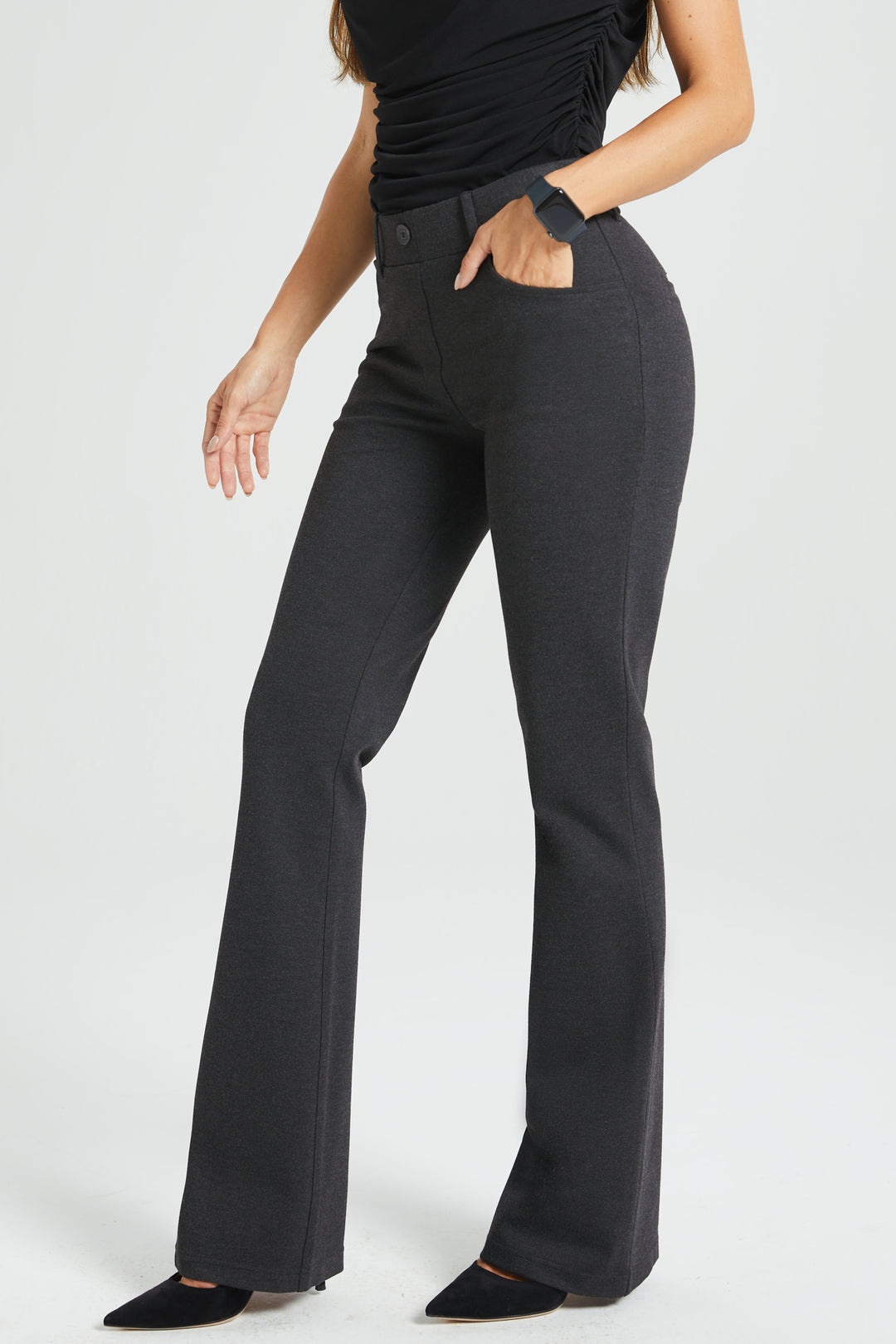 Dress Pants Bootcut Boot Cut Pants Style Black Bootcut Pants Black Pants  Outfits For