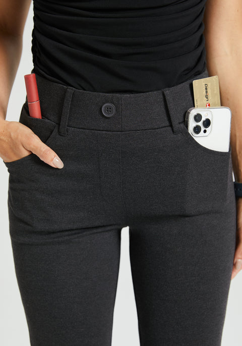 7-Pocket Dress Pant Yoga Pant | Bootcut (Charcoal)