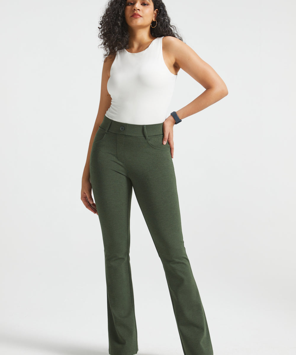 PRESALE ⏰ 7-Pocket DPYP™ Dress Pant Yoga Pants | Bootcut (Heather Olive)