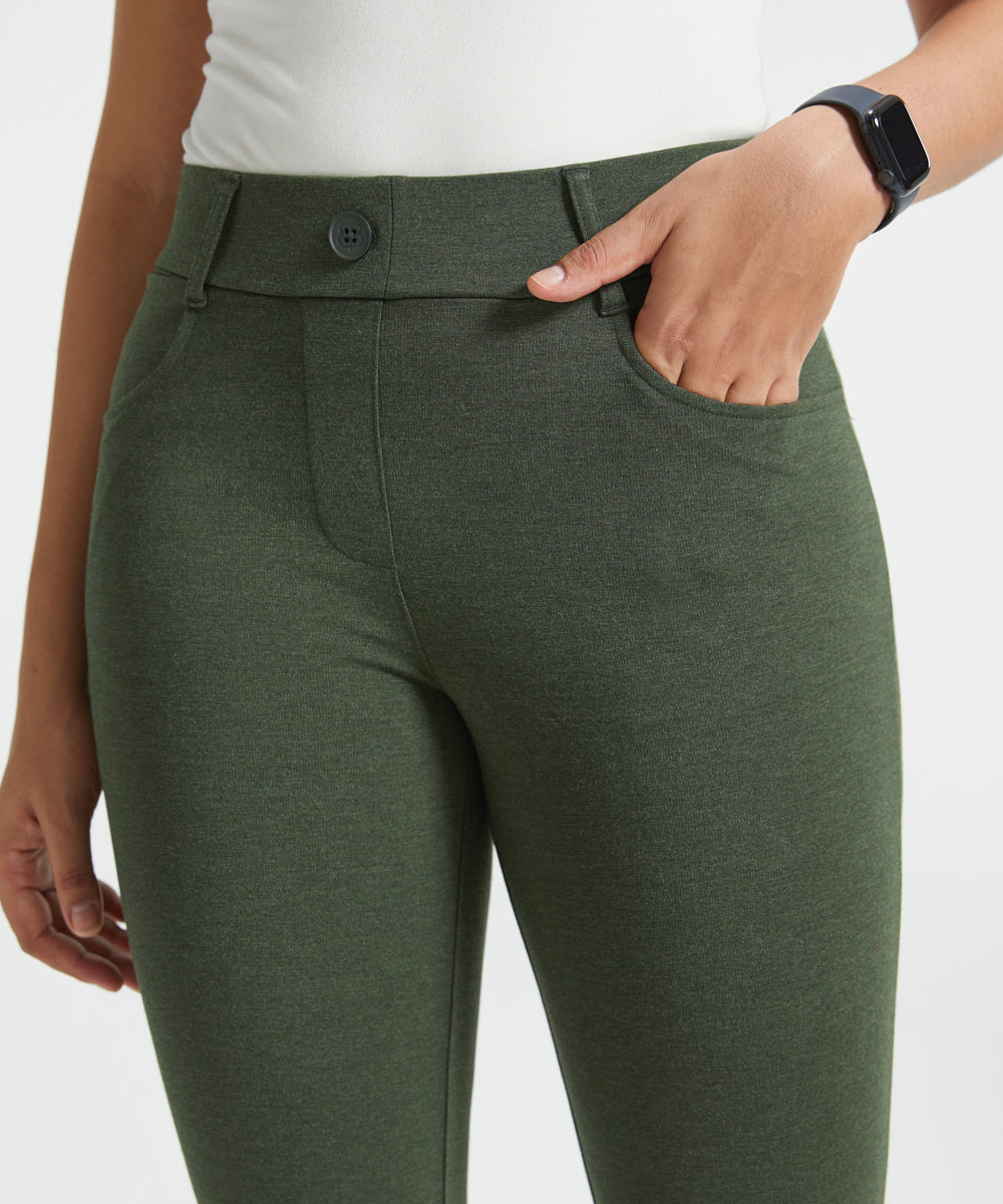 PRESALE ⏰ 7-Pocket DPYP™ Dress Pant Yoga Pants | Bootcut (Heather Olive)