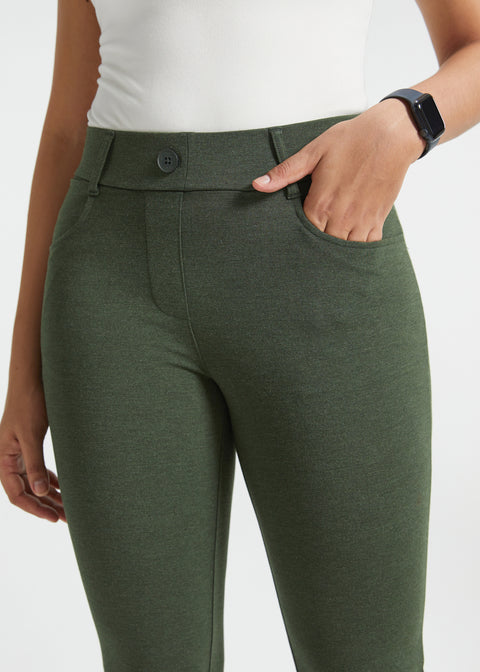 PRESALE ⏰ 7-Pocket DPYP™ Dress Pant Yoga Pants | Bootcut (Heather Olive)