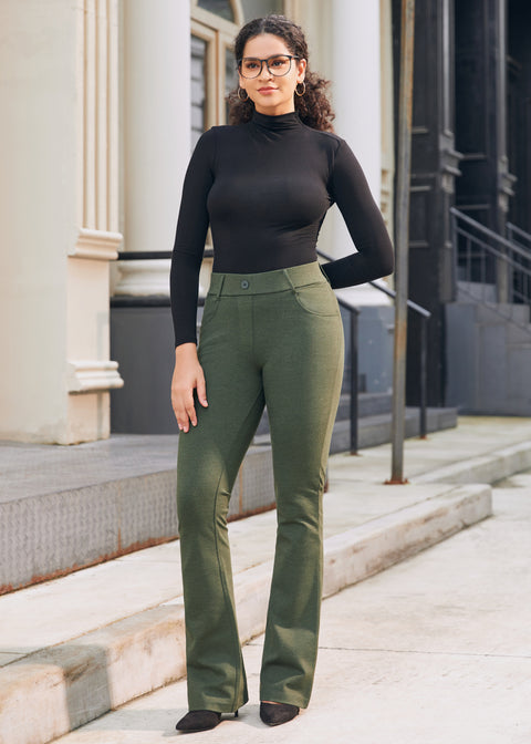 PRESALE ⏰ 7-Pocket DPYP™ Dress Pant Yoga Pants | Bootcut (Heather Olive)