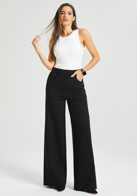 ⏰ PRESALE | 7-Pocket Dress Pant Yoga Pant | Wide (Black)