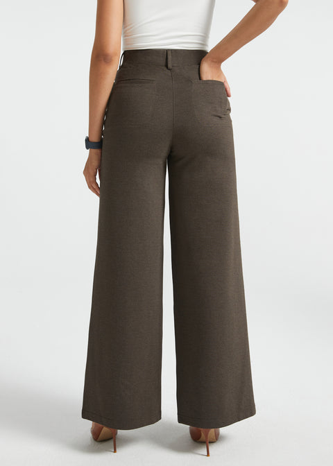 PRESALE ⏰ 7-Pocket High-Waist DPYP™ Dress Pant Yoga Pants | Wide (Heather Brown)