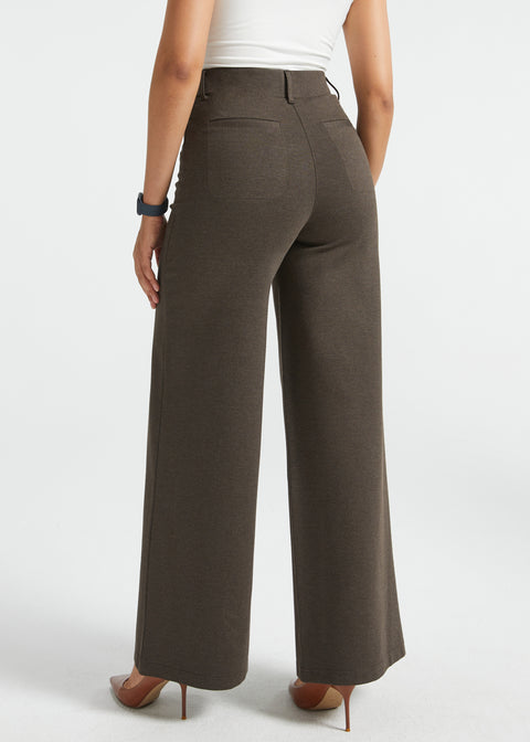 PRESALE ⏰ 7-Pocket High-Waist DPYP™ Dress Pant Yoga Pants | Wide (Heather Brown)