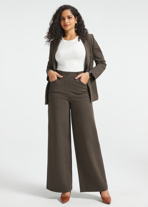 PRESALE ⏰ 7-Pocket High-Waist DPYP™ Dress Pant Yoga Pants | Wide (Heather Brown)