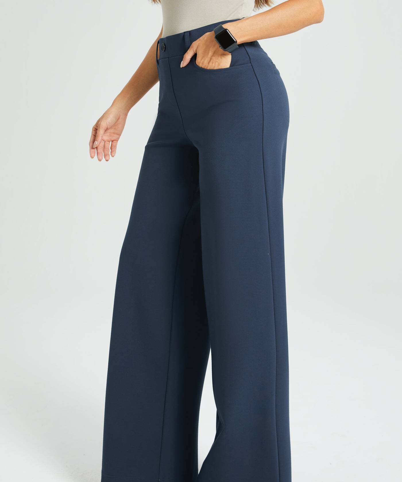 7-Pocket High-Waist DPYP™ Dress Pant Yoga Pant | Wide (Navy)