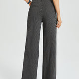7-Pocket High-Waist DPYP™ Dress Pant Yoga Pant | Wide (Black Beige Pinstripe)