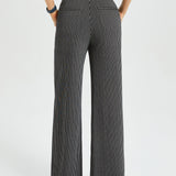 7-Pocket High-Waist DPYP™ Dress Pant Yoga Pant | Wide (Black Beige Pinstripe)