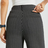 7-Pocket High-Waist DPYP™ Dress Pant Yoga Pant | Wide (Black Beige Pinstripe)