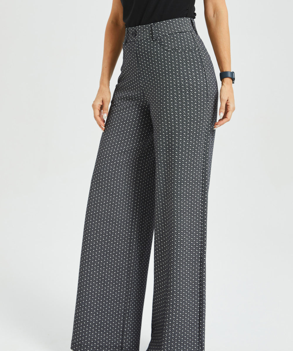7-Pocket High-Waist DPYP™ Dress Pant Yoga Pant | Wide (Black White Geo)