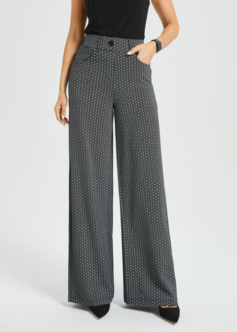 PRESALE ⏰ 7-Pocket High-Waist DPYP™ Dress Pant Yoga Pant | Wide (Black White Geo)