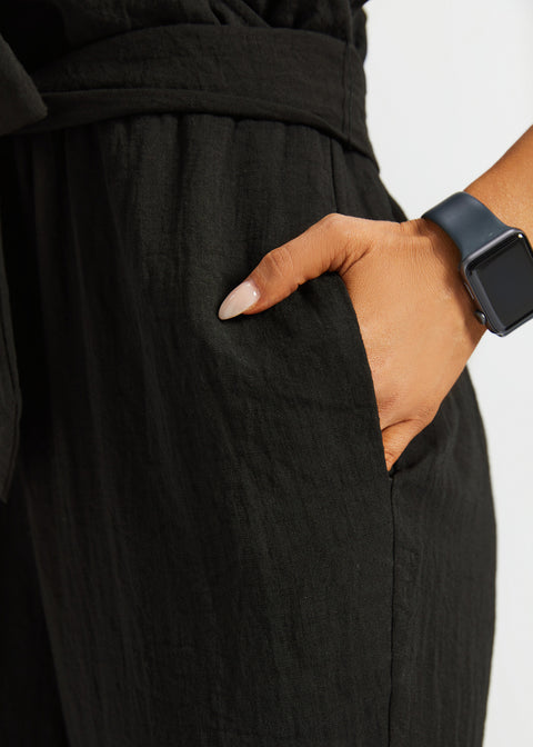 Drift Jumpsuit | Linenette (Black)