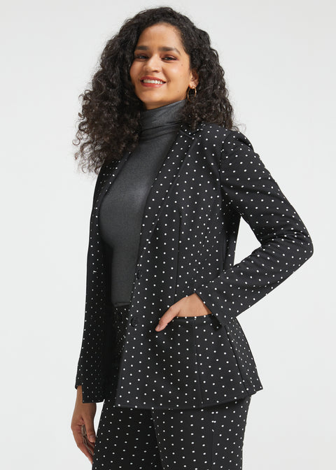 Classic Blazer | Knit Jacquard (Black Ivory Dot)