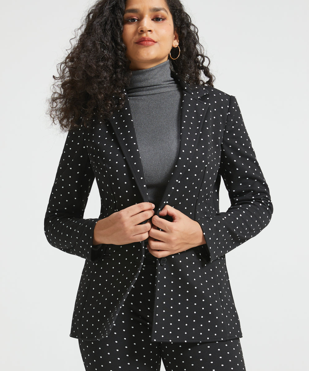Classic Blazer | Knit Jacquard (Black Ivory Dot)