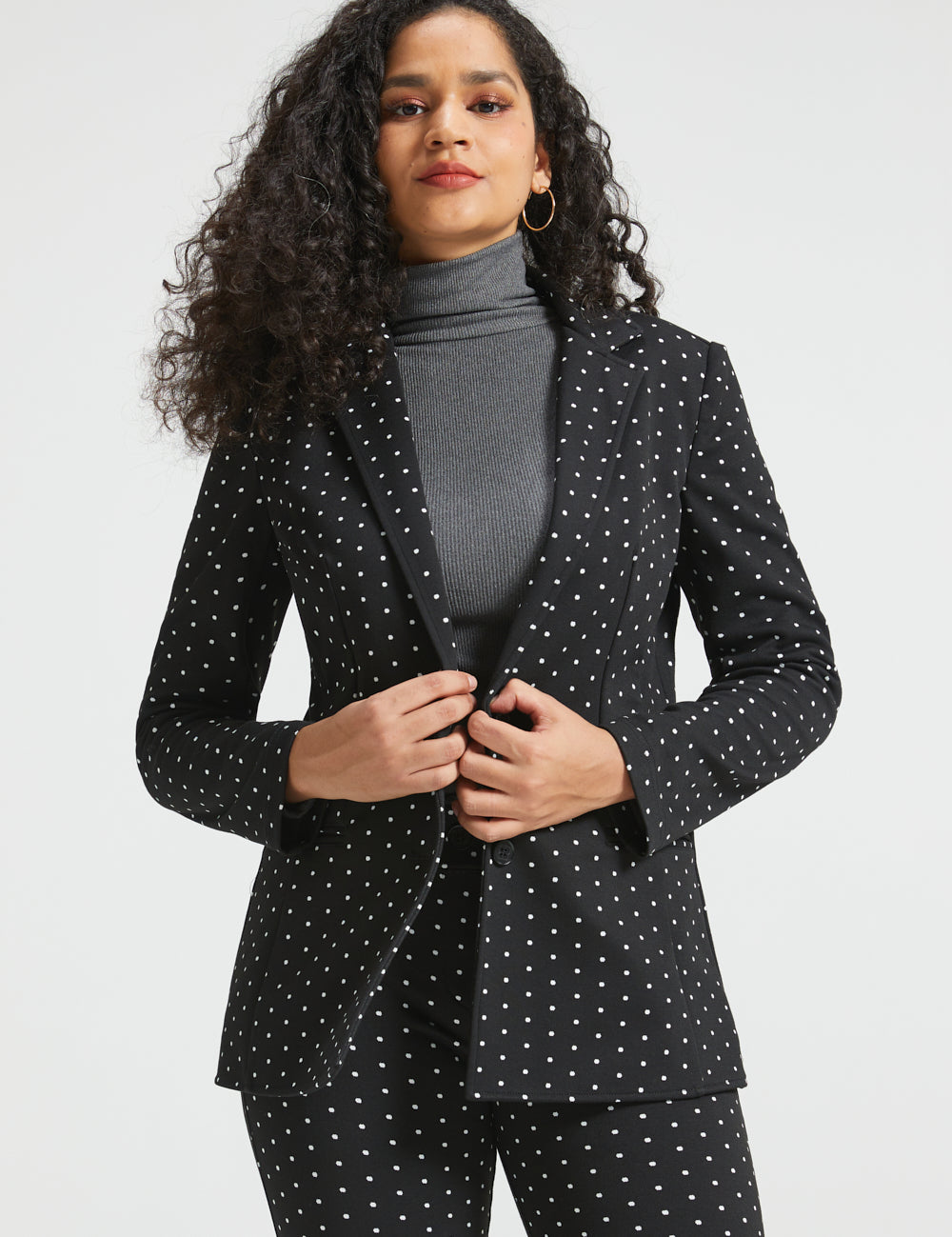 Classic Blazer | Knit Jacquard (Black Ivory Dot)