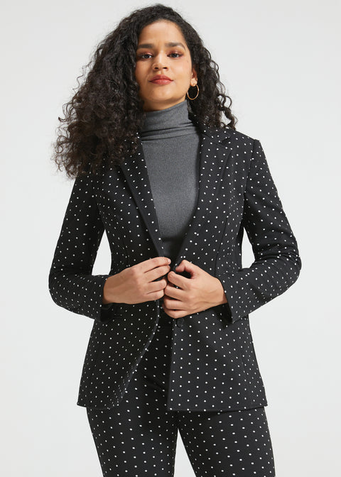 Classic Blazer | Knit Jacquard (Black Ivory Dot)