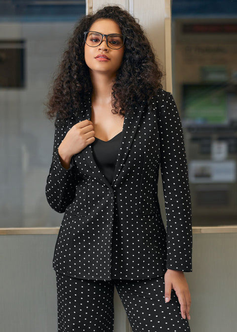 Classic Blazer | Knit Jacquard (Black Ivory Dot)