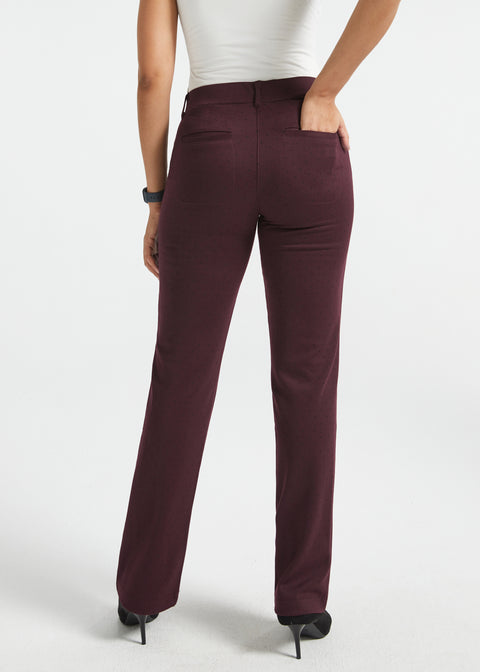 7-Pocket Dress Pants | Straight - Jacquard (Burgundy Black Dot)