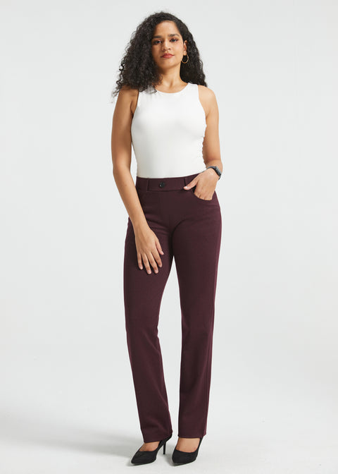 7-Pocket Dress Pants | Straight - Jacquard (Burgundy Black Dot)