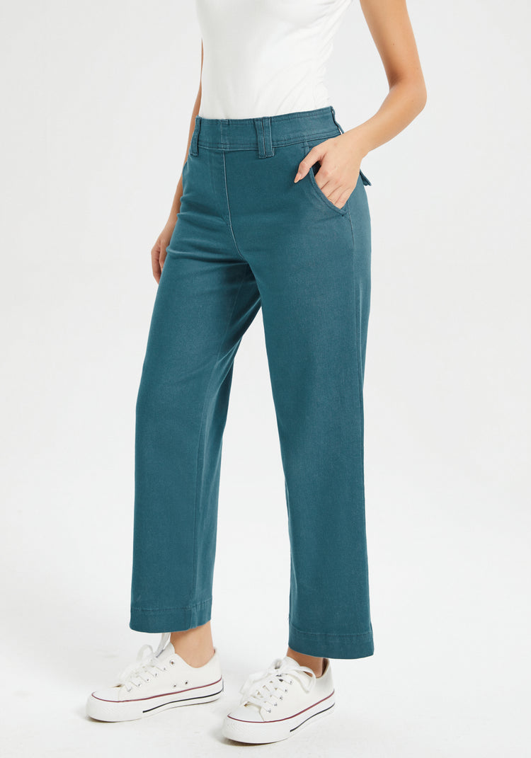 Burton Twill Crop Chino | Wide (Dark Ocean)