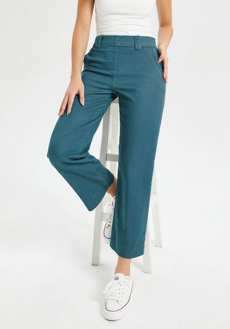 Burton Twill Crop Chino | Wide (Dark Ocean)