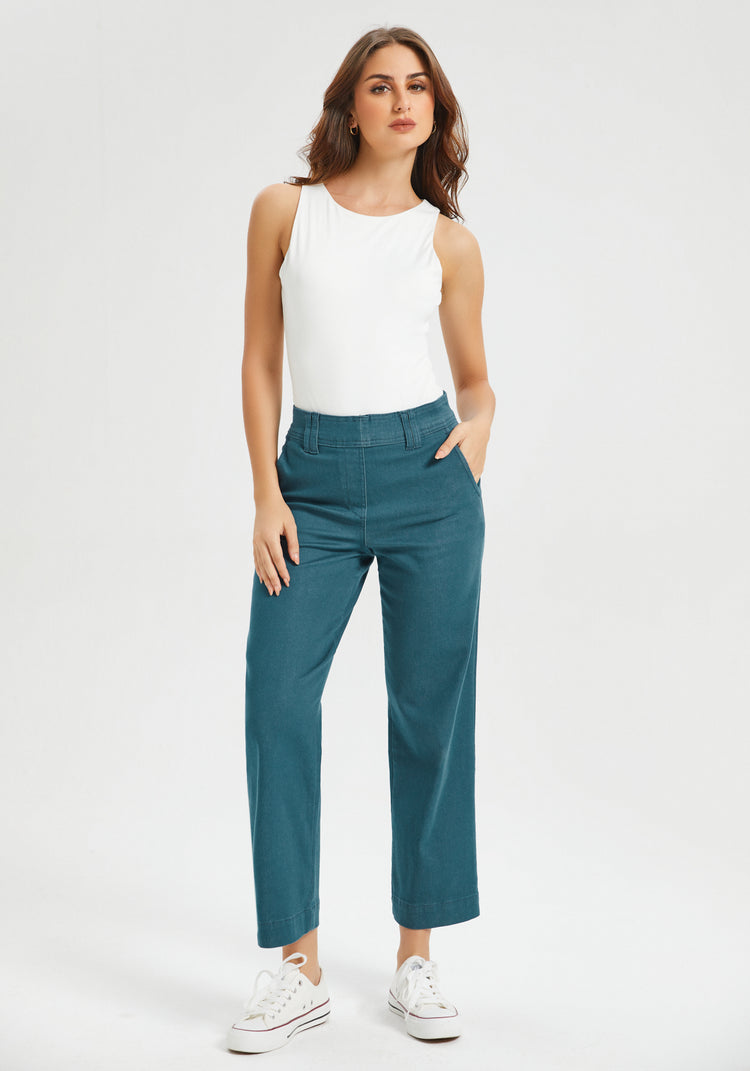 Burton Twill Crop Chino | Wide (Dark Ocean)