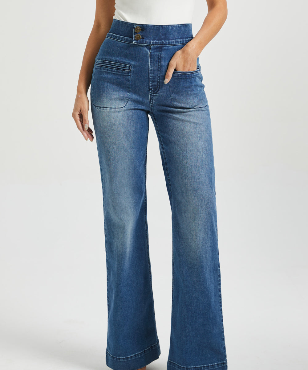 Farah Jeans | High-Waist Wide-Leg Denim (Canyon Wash)