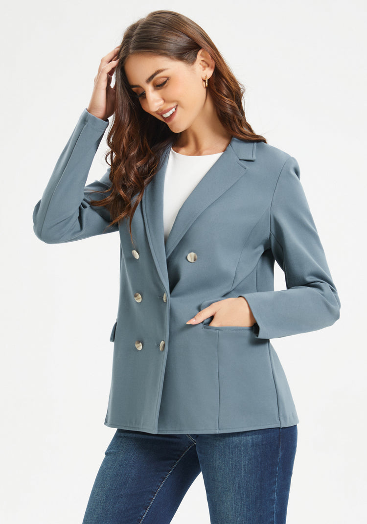 Double Breasted Blazer (Blue Haze)