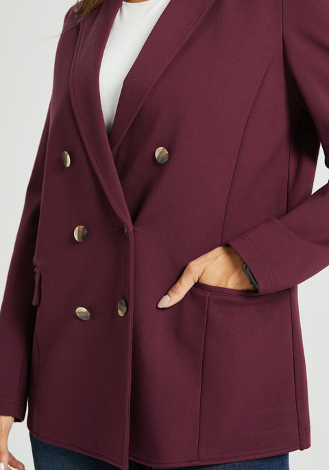 ⏰ PRESALE | Double Breasted Blazer (Burgundy)