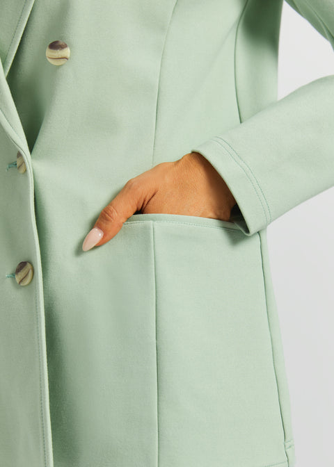 PRESALE ⏰ Double Breasted Blazer | Stretch Ponte (Muted Mint)