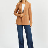 Double Breasted Blazer | Stretch Ponte (Sandalwood)