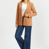 Double Breasted Blazer | Stretch Ponte (Sandalwood)