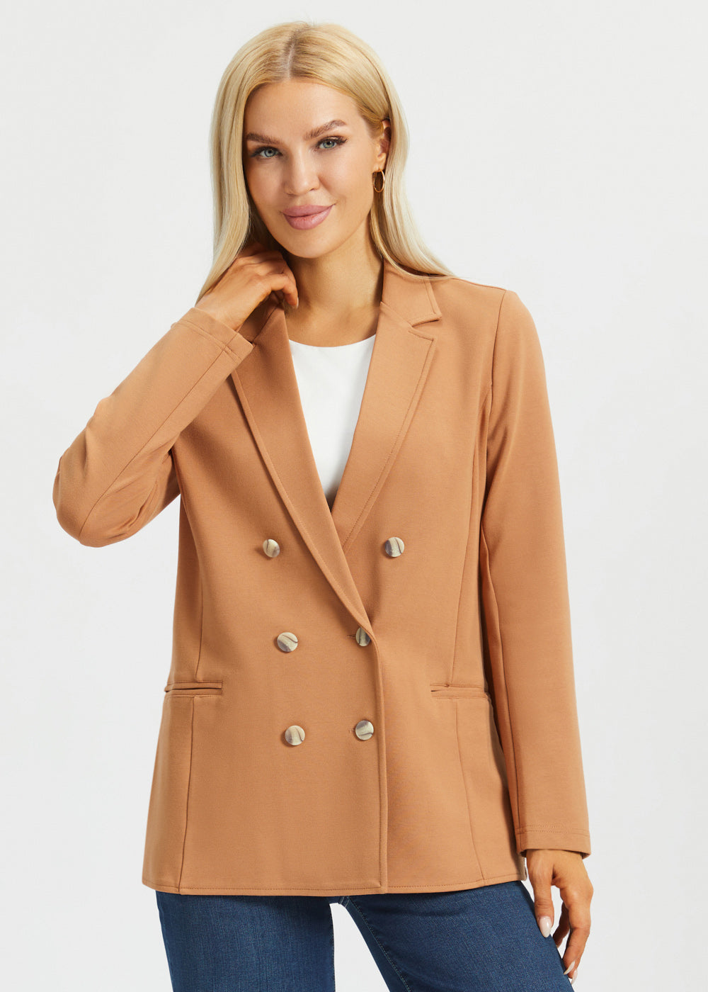 Double Breasted Blazer Stretch Ponte