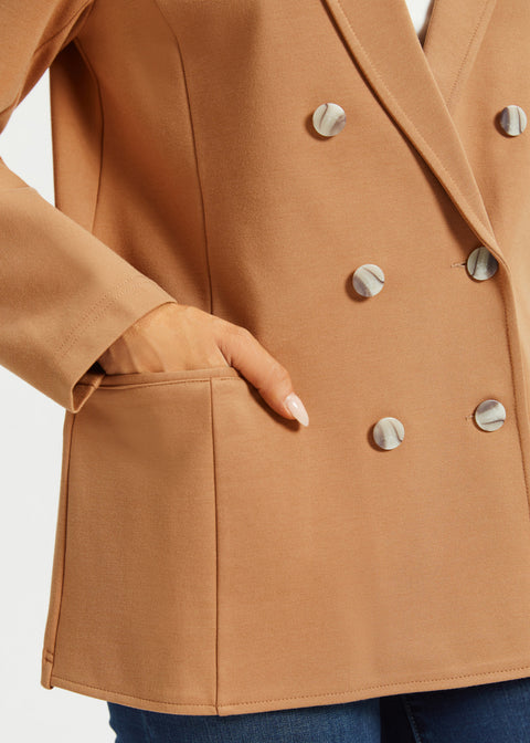 PRESALE ⏰ Double Breasted Blazer | Stretch Ponte (Sandalwood)