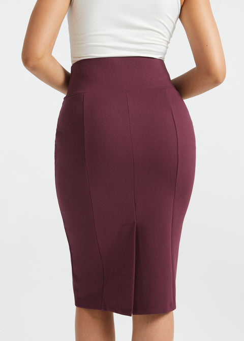 PRESALE ⏰ Power Down Pencil Skirt | High Waist (Burgundy)
