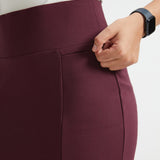 Power Down Pencil Skirt | High Waist (Burgundy)