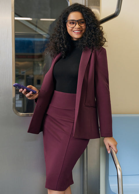 PRESALE ⏰ Power Down Pencil Skirt | High Waist (Burgundy)