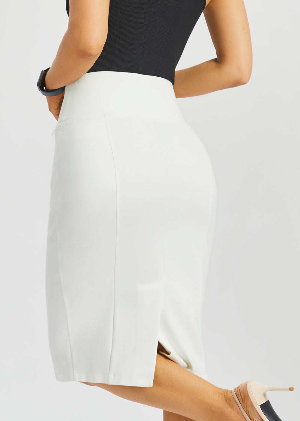 Power Down Pencil Skirt | High Waist (Star White) – Betabrand