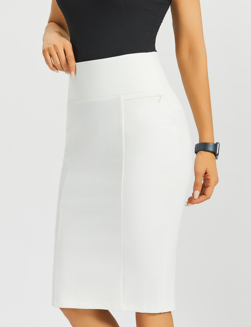Power Down Pencil Skirt | High Waist (Star White)