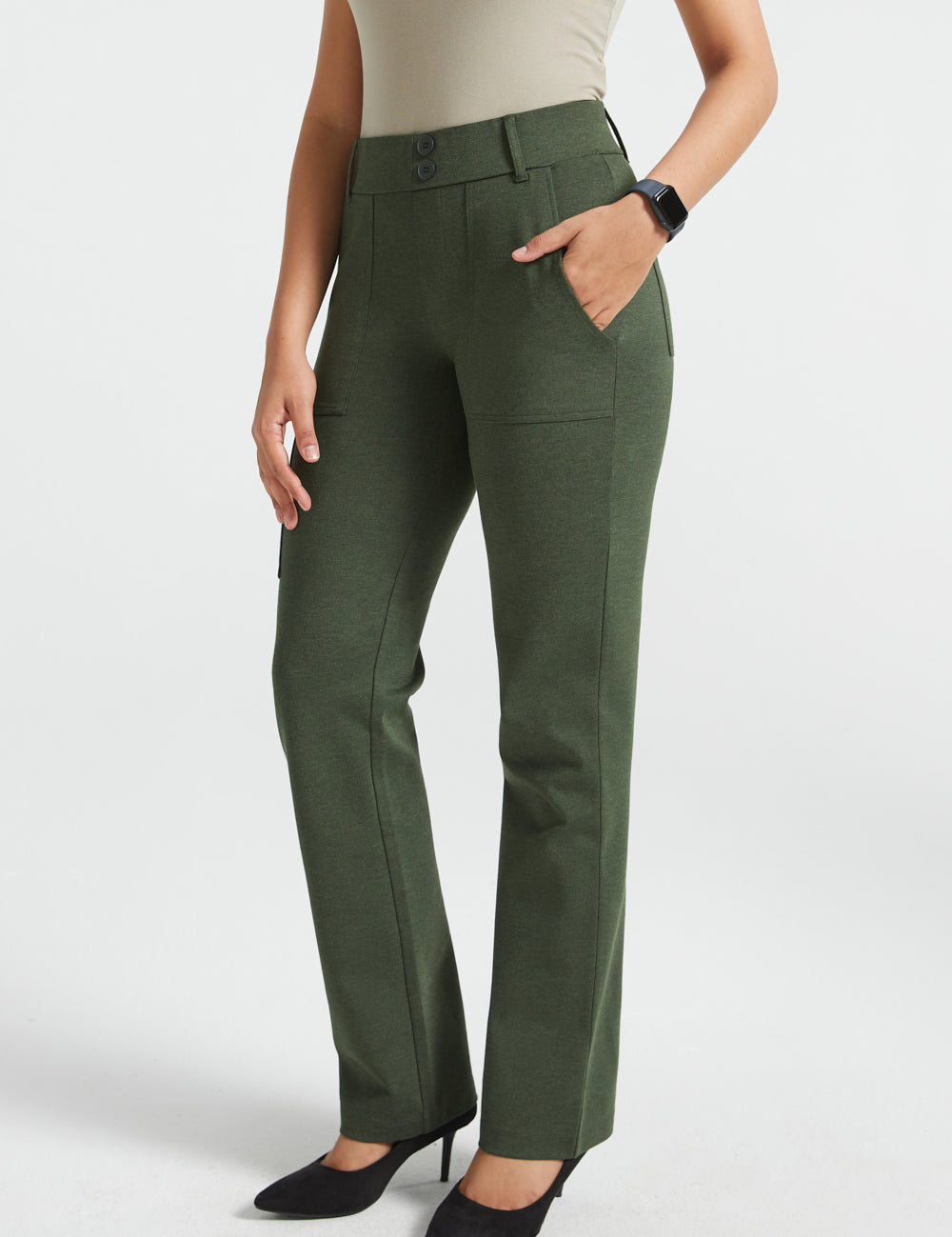 PRESALE ⏰ Parker Utility DPYP™ Dress Pant Yoga Pants | Straight (Heather Olive)