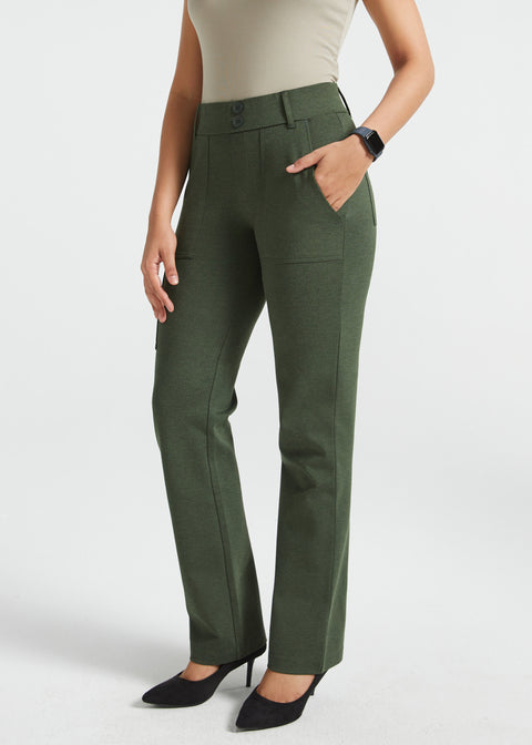 PRESALE ⏰ Parker Utility DPYP™ Dress Pant Yoga Pants | Straight (Heather Olive)