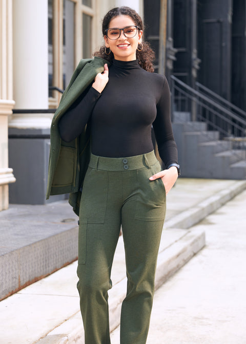 PRESALE ⏰ Parker Utility DPYP™ Dress Pant Yoga Pants | Straight (Heather Olive)