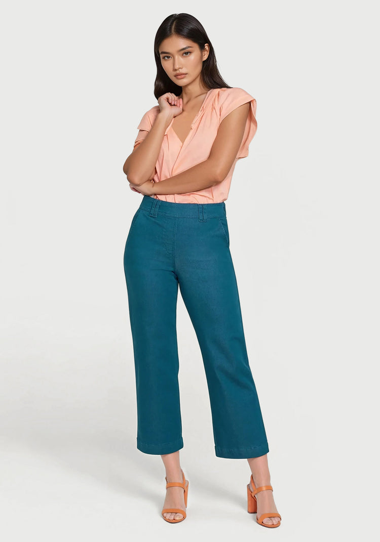 Burton Twill Crop Chino | Wide (Dark Ocean)