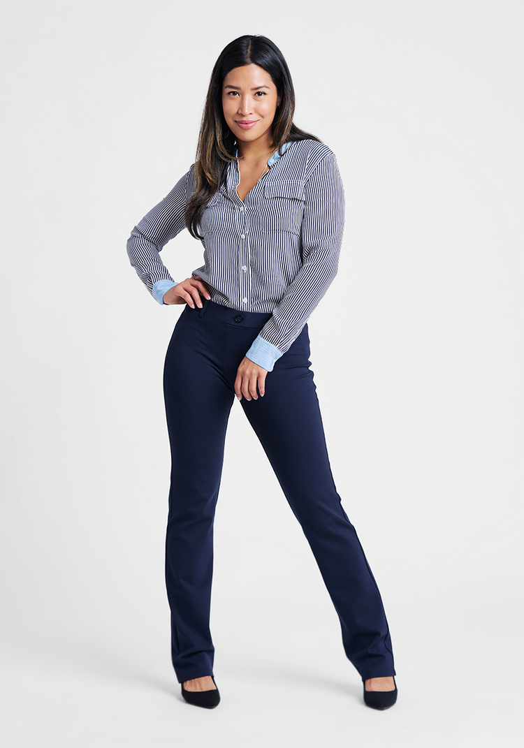 Straight Leg Classic Dress Pant Yoga Pants Navy Betabrand