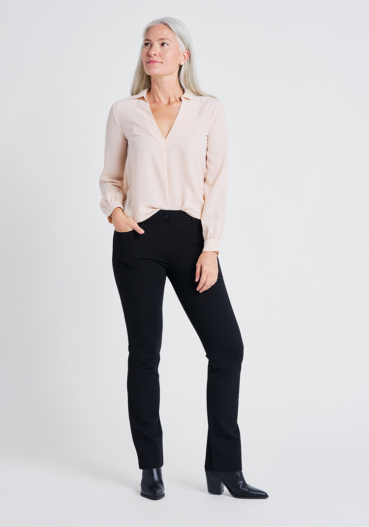 Straight Leg 7 Pocket Dress Pant Yoga Pants Black Betabrand