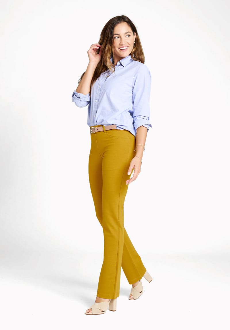 Straight-Leg | 7-Pocket Dress Pant Yoga Pants (Goldenrod)