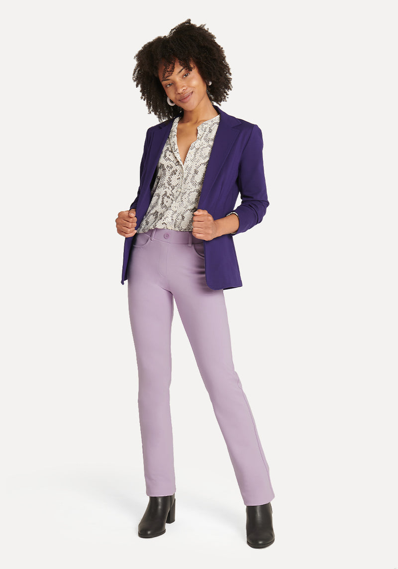 Straight-Leg | 7-Pocket Dress Pant Yoga Pants (Lilac Frost)