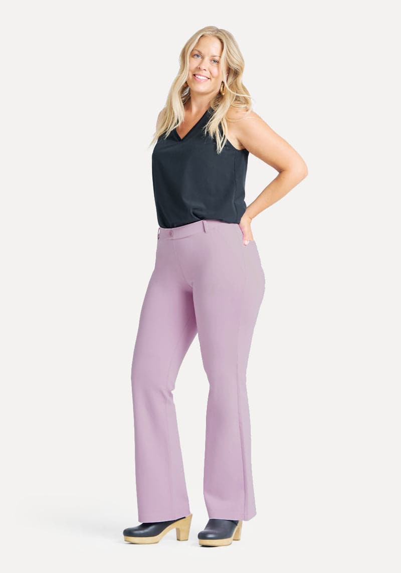 Boot-Cut | Two-Pocket Dress Pant Yoga Pants (Lilac Frost)
